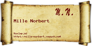 Mille Norbert névjegykártya